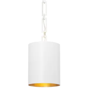 1 Light Matte White   Antique Gold Eclectic  Industrial  Modern Mini Chandelier - C193-8680-MT-GA