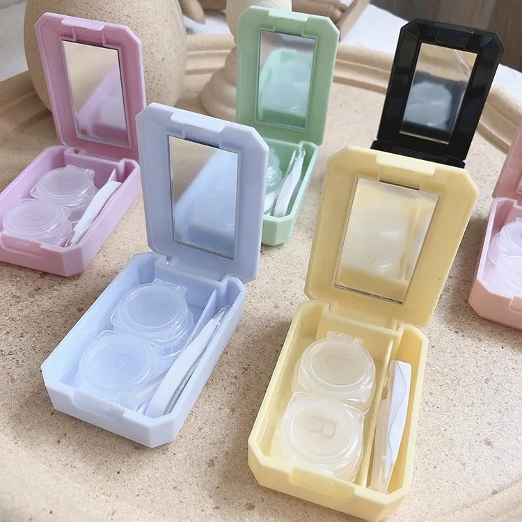 2pcs Contact Lens Case Simple Mini Push-type Double Box Contact Lens Case Random Colour
