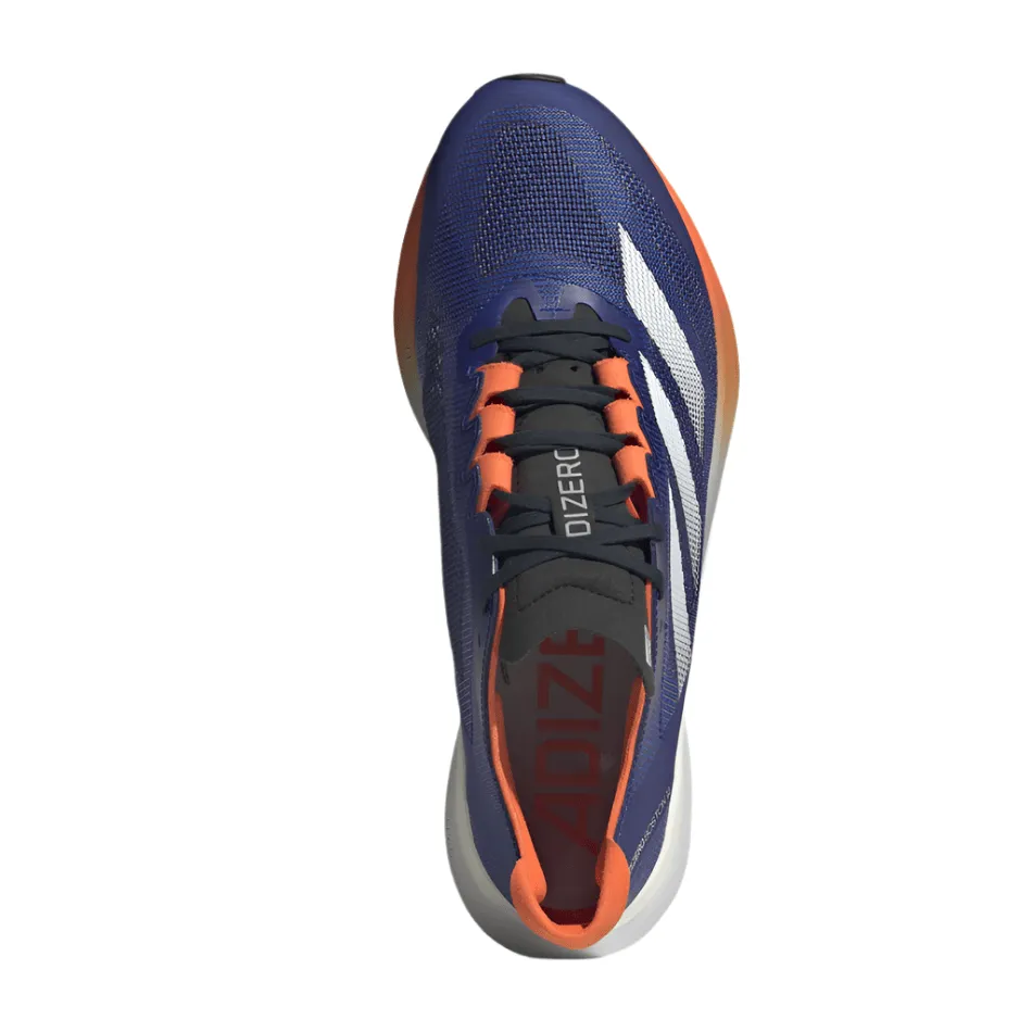 Adidas Men's Boston 12 Running Shoes in Lucid Blue/FTWR White/Impact Orange SS25