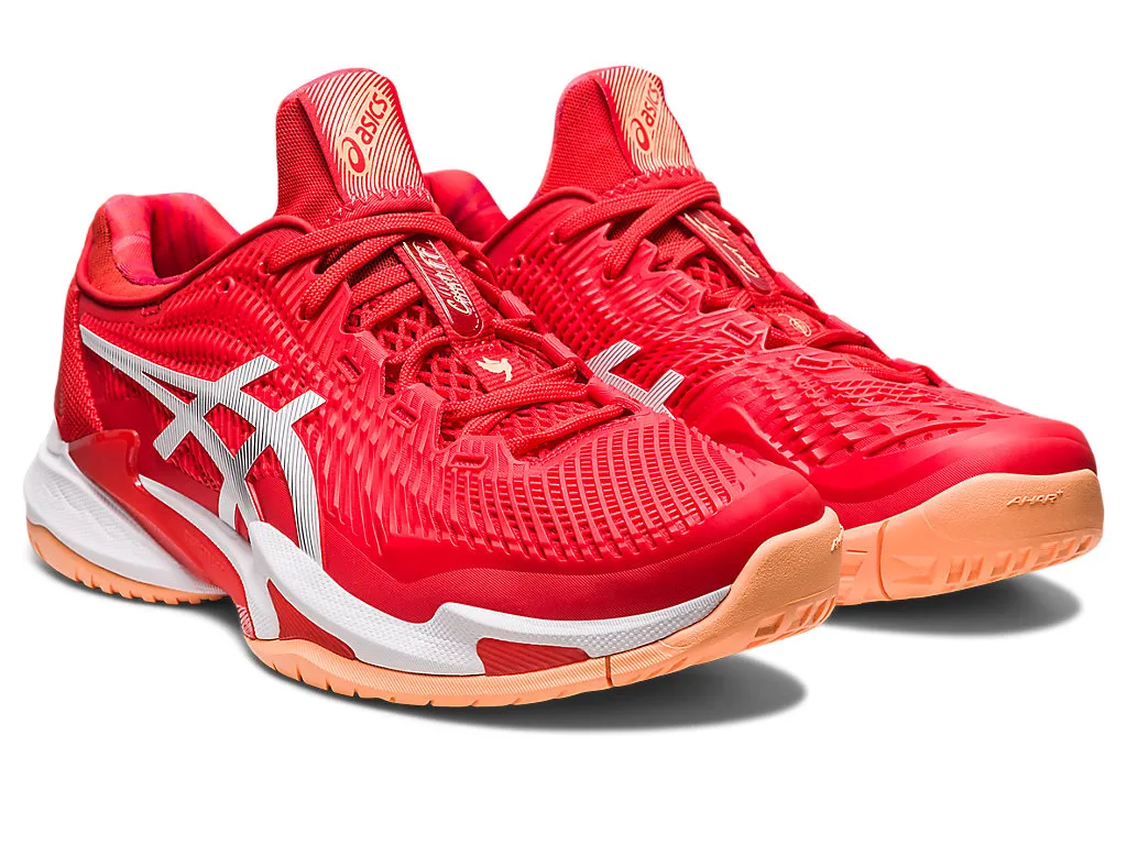 Asics Men's COURT FF 3 NOVAK Tennis Shoes in Fiery Red/White