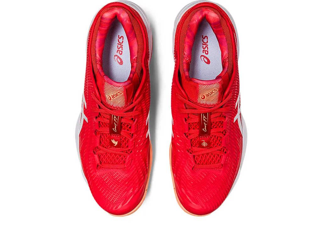 Asics Men's COURT FF 3 NOVAK Tennis Shoes in Fiery Red/White