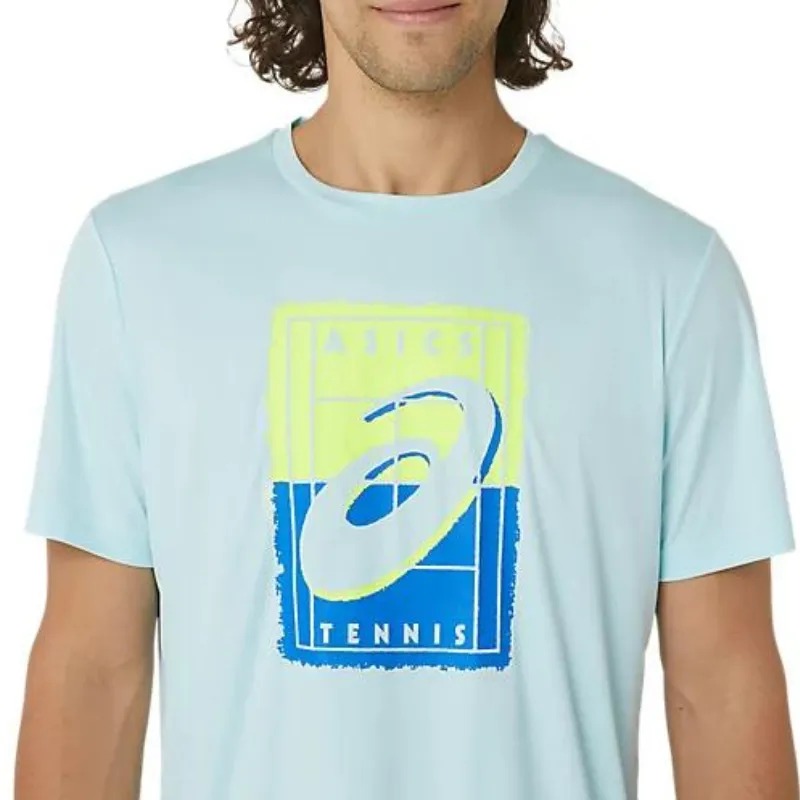 Asics Mens Court GS Graphic Tee - Aquamarine
