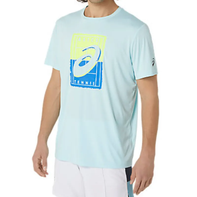 Asics Mens Court GS Graphic Tee - Aquamarine