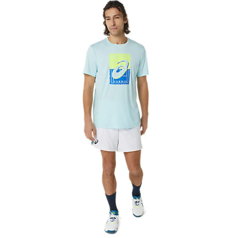 Asics Mens Court GS Graphic Tee - Aquamarine