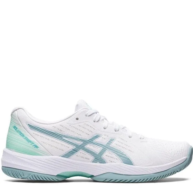 Asics Solution Swift FF Ladies Tennis Shoes - White/Smoke Blue