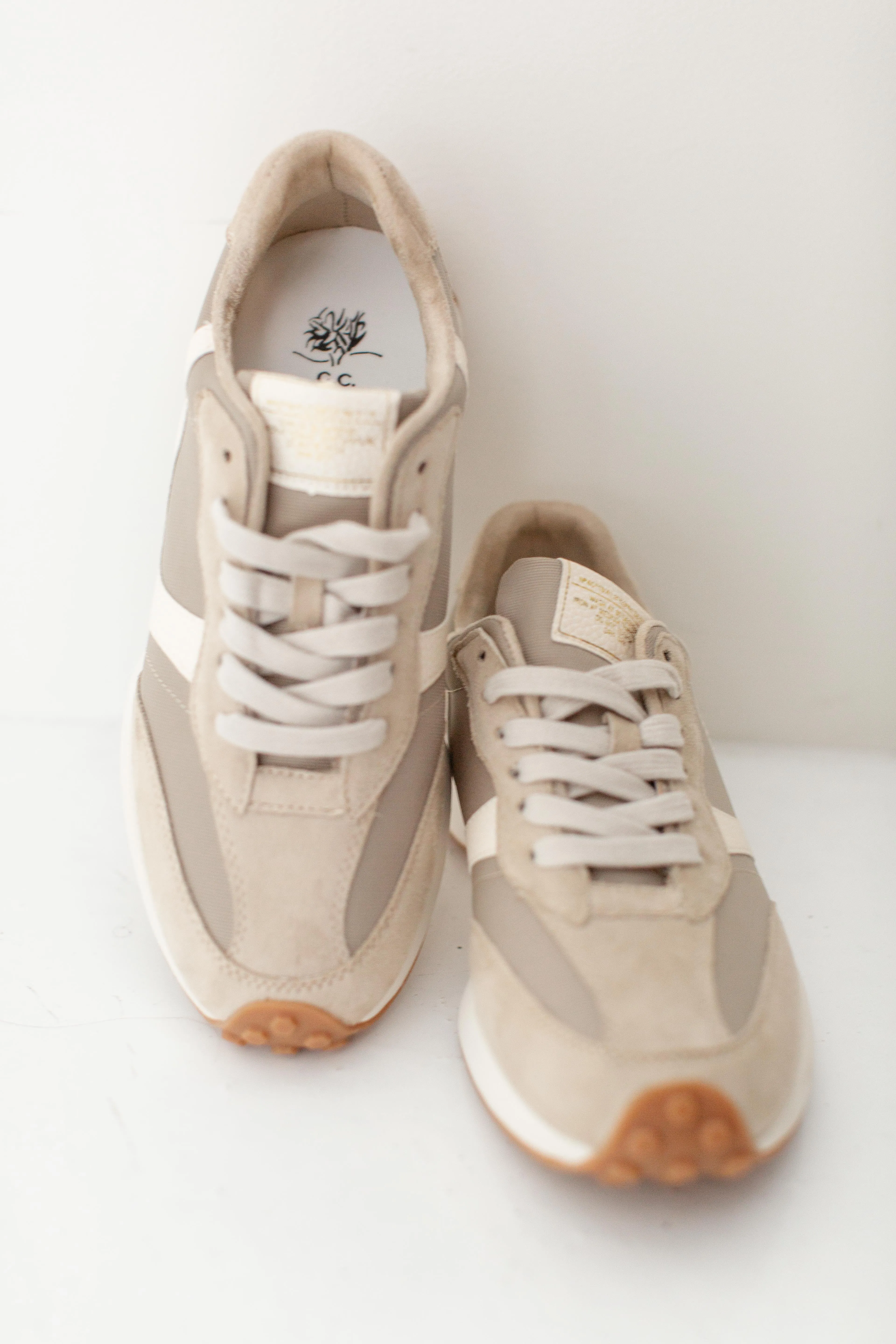 'Atlas' Everyday Suede Sneakers in Taupe