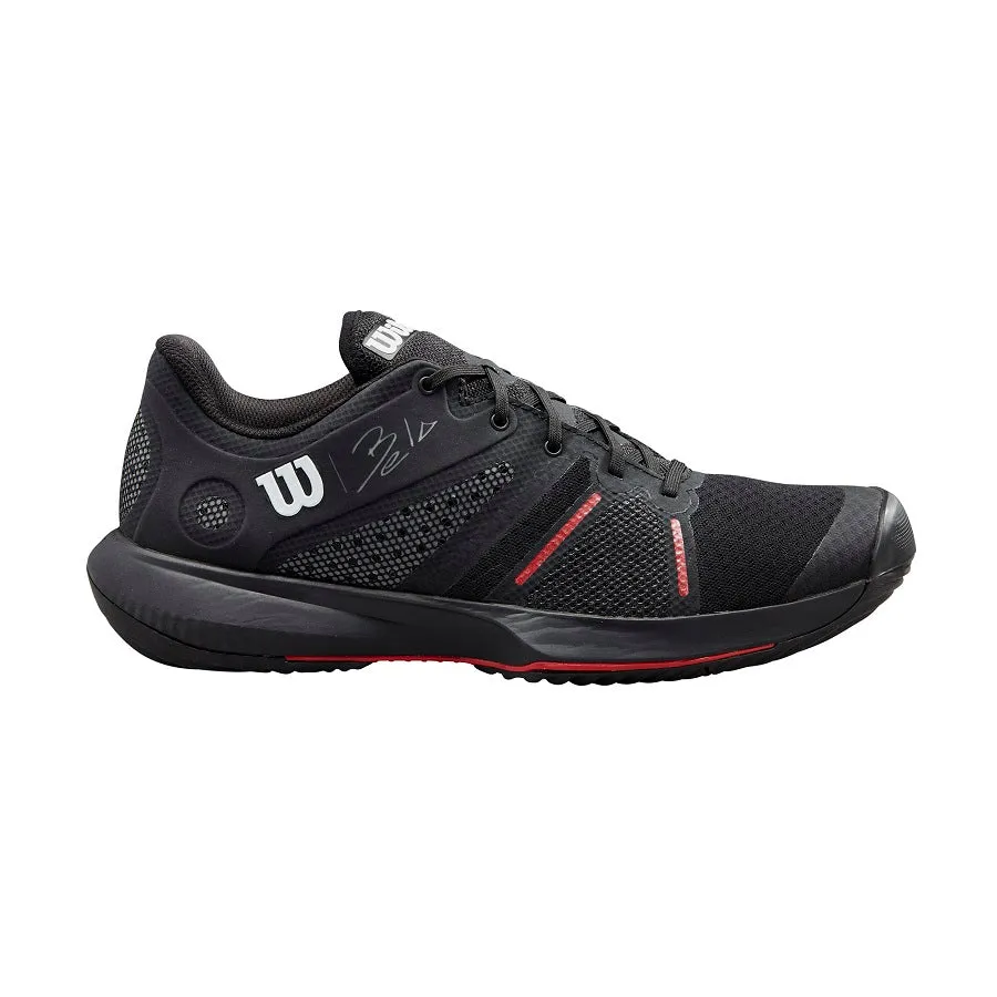 Bela Pro Padel Shoe - Black, Ebony, Red