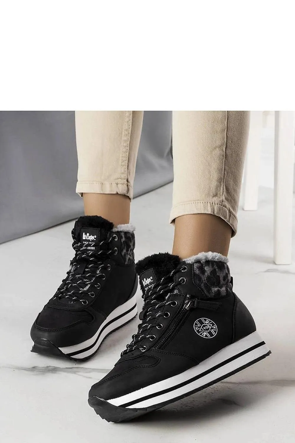 Black eco leather sneakers
