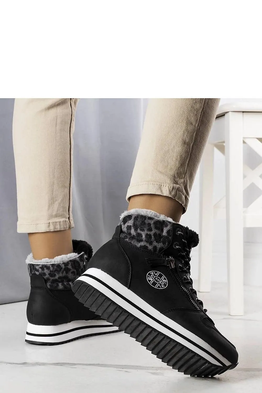 Black eco leather sneakers