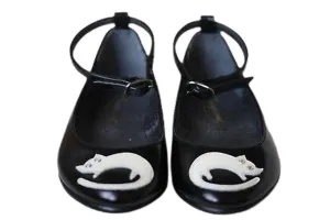 BONPOINT GIRLS BLACK LEATHER SHOES EU 24 UK 7
