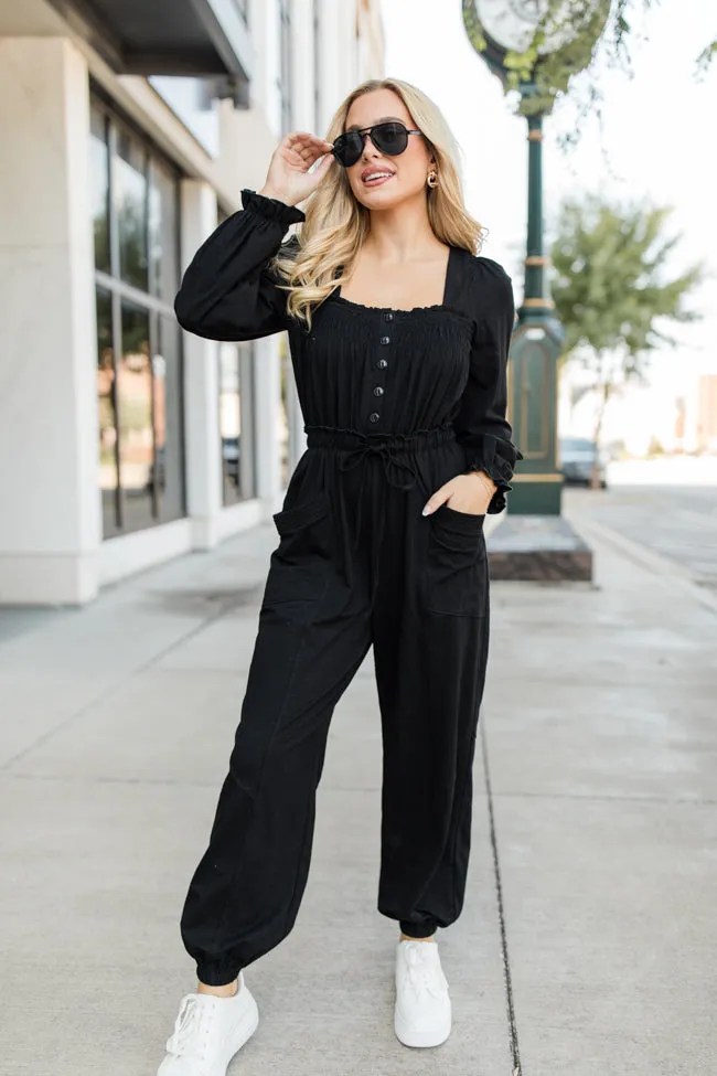 Bop Around Black Jogger Style Jumpsuit