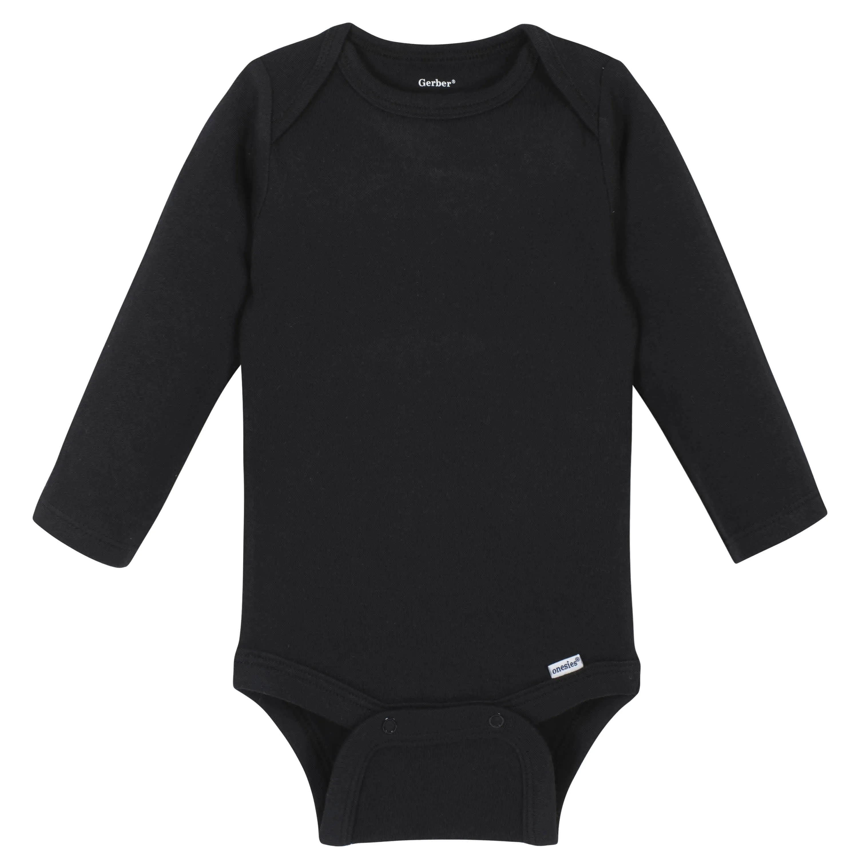 Boys Black Classic Long Sleeve Onesies® Brand Bodysuit