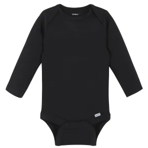 Boys Black Classic Long Sleeve Onesies® Brand Bodysuit