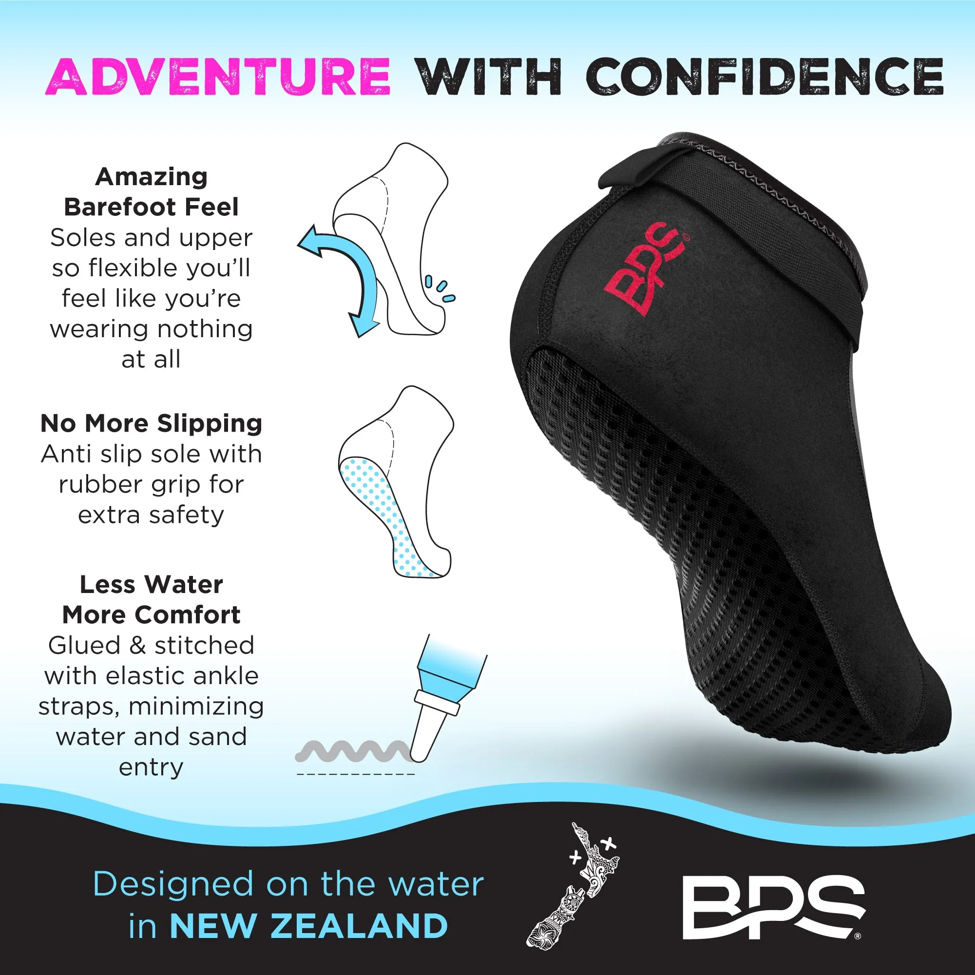 BPS 'Smart' Low Cut Water Socks