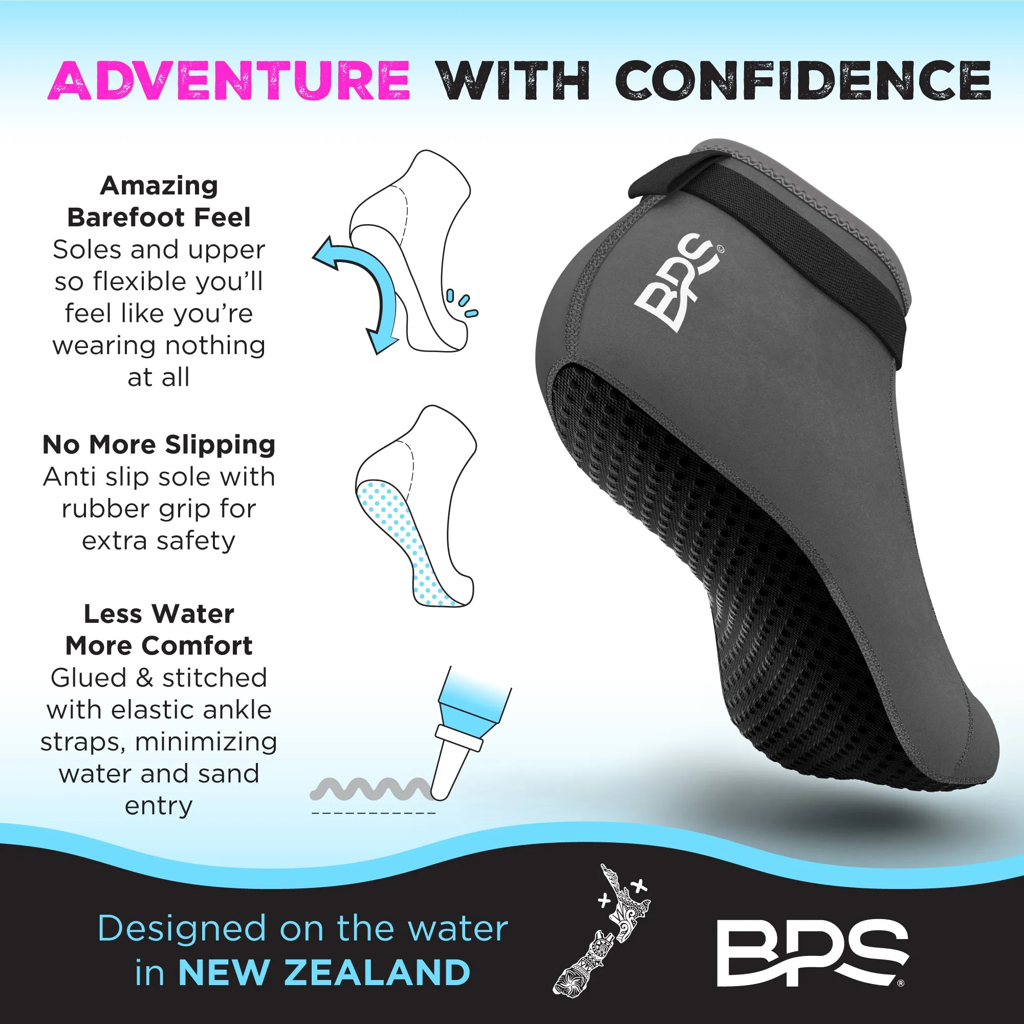 BPS 'Smart' Low Cut Water Socks