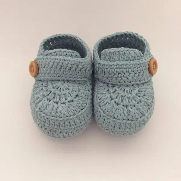Crochet Baby Booties Blue
