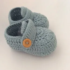 Crochet Baby Booties Blue