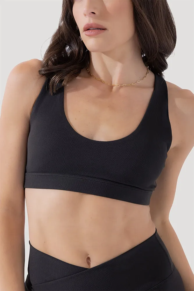 Deep Darling Bra (Ribbed) - Dark Charcoal