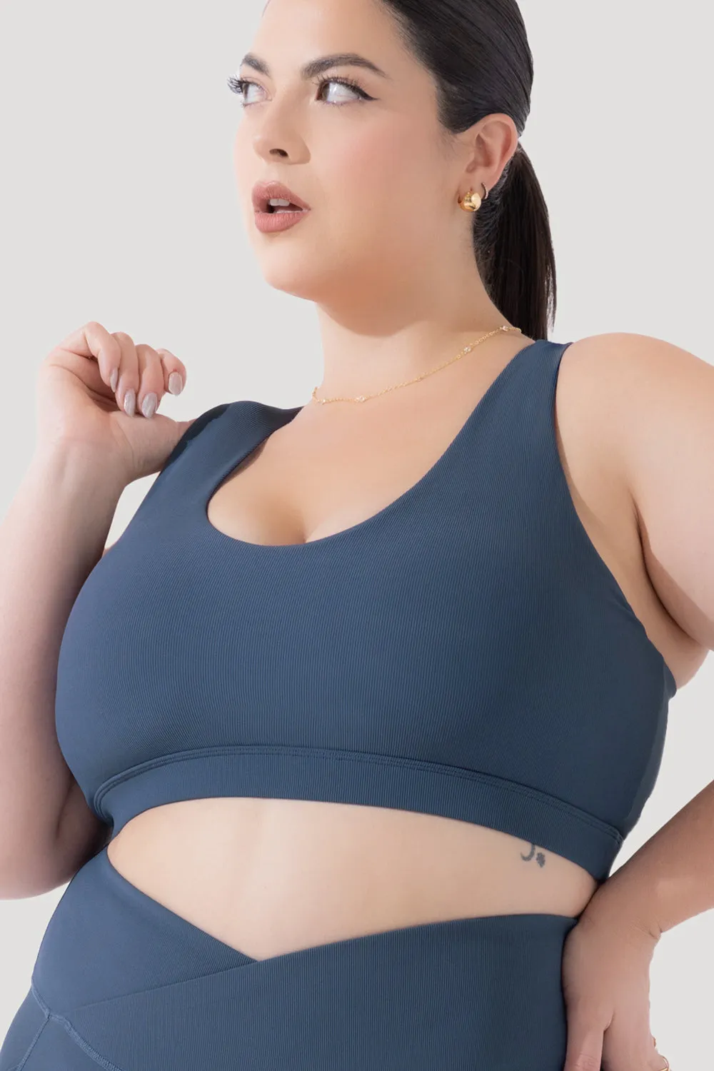 Deep Darling Bra (Ribbed) - Deep Navy