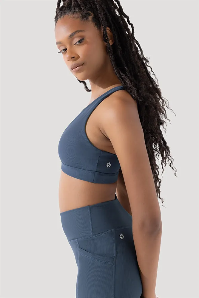 Deep Darling Bra (Ribbed) - Deep Navy
