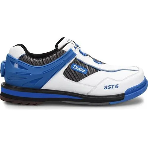 Dexter Mens SST 6 Hybrid BOA Right Hand Bowling Shoes Wide White/Blue