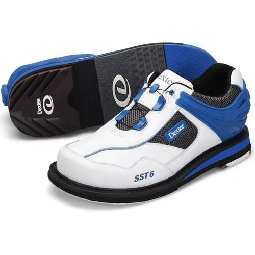 Dexter Mens SST 6 Hybrid BOA Right Hand Bowling Shoes Wide White/Blue