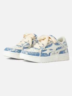 Disguisen Couple Small Fragrance Style Blue Denim Sneakers