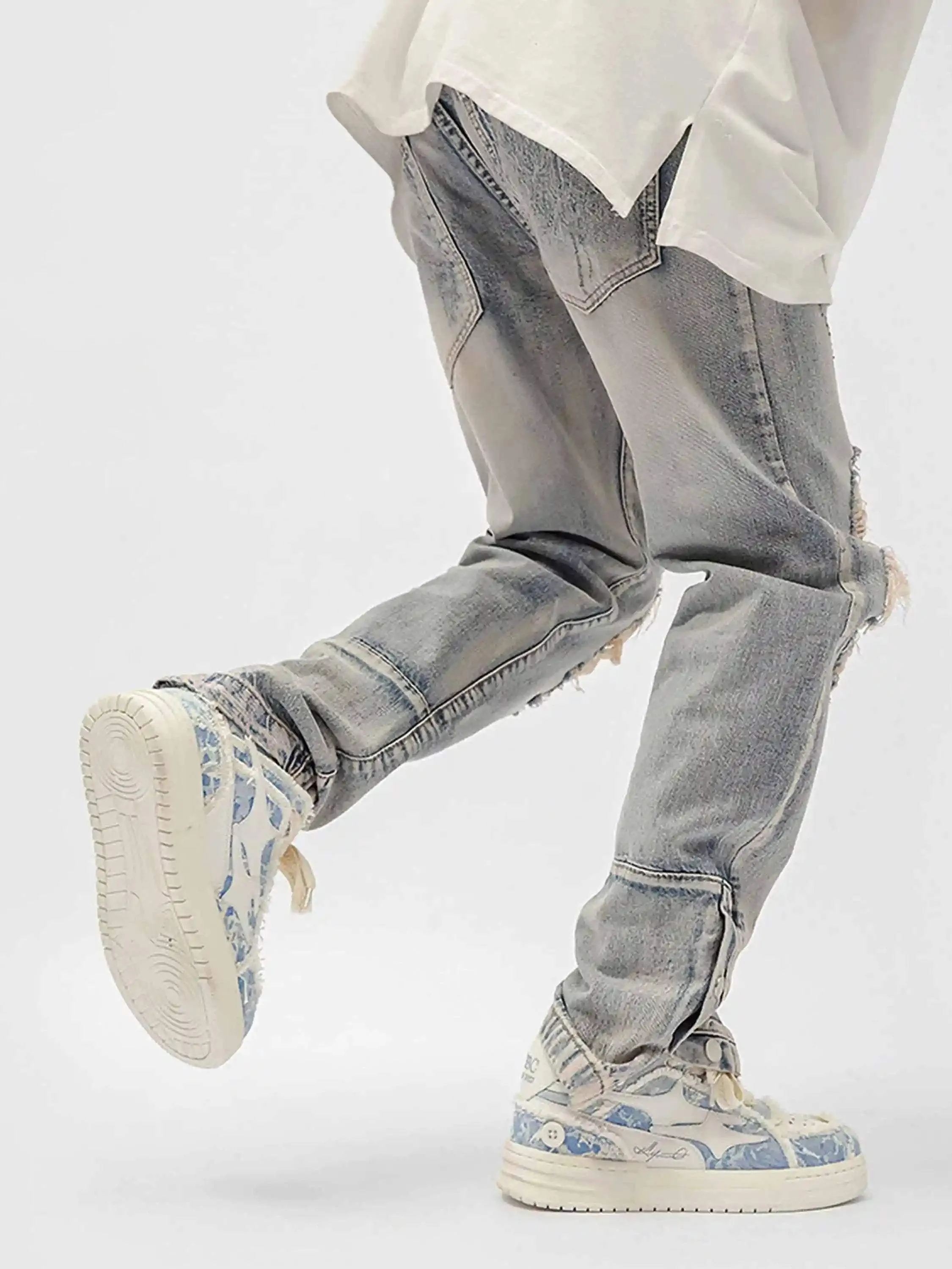 Disguisen Couple Small Fragrance Style Blue Denim Sneakers
