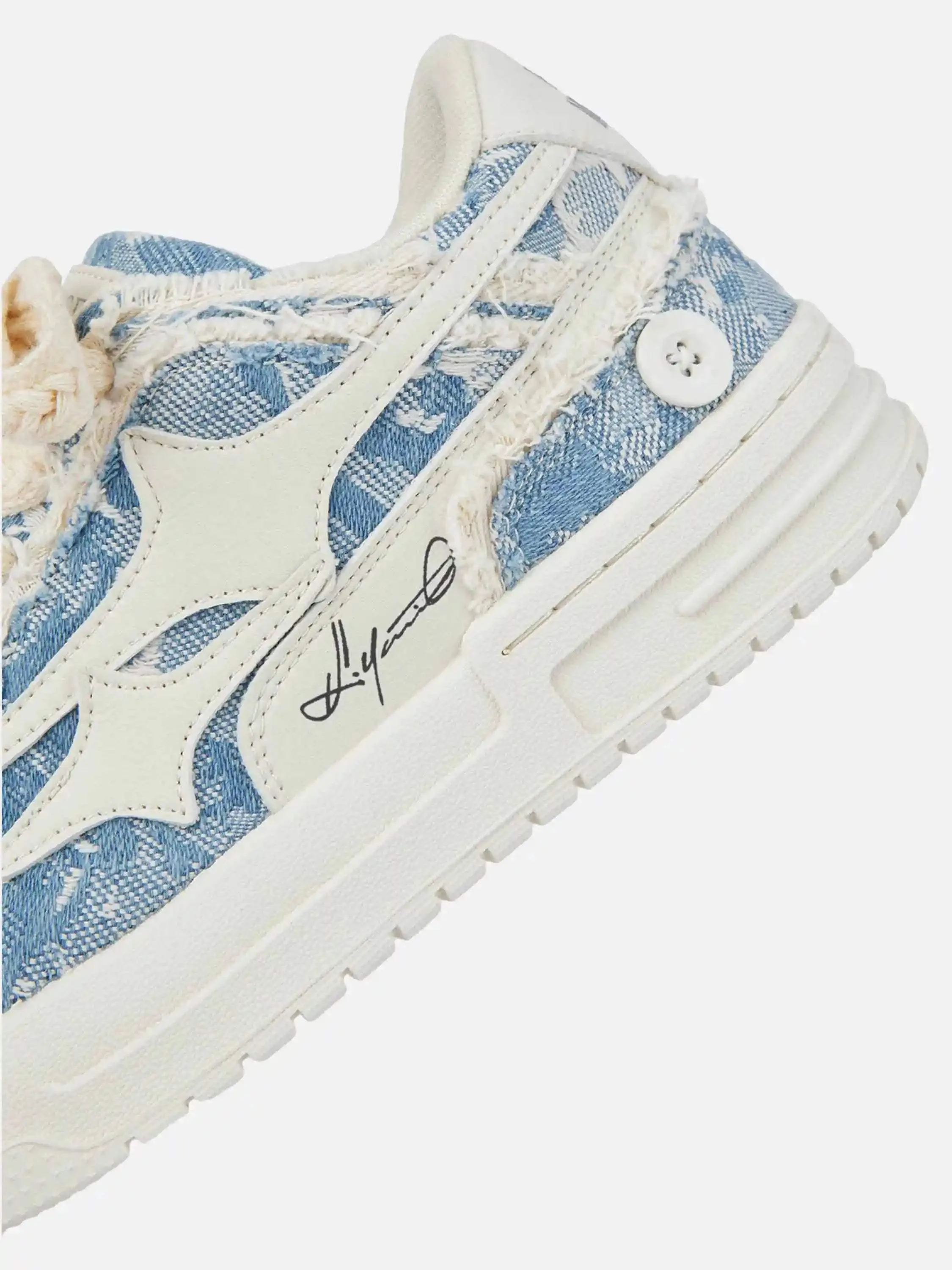 Disguisen Couple Small Fragrance Style Blue Denim Sneakers