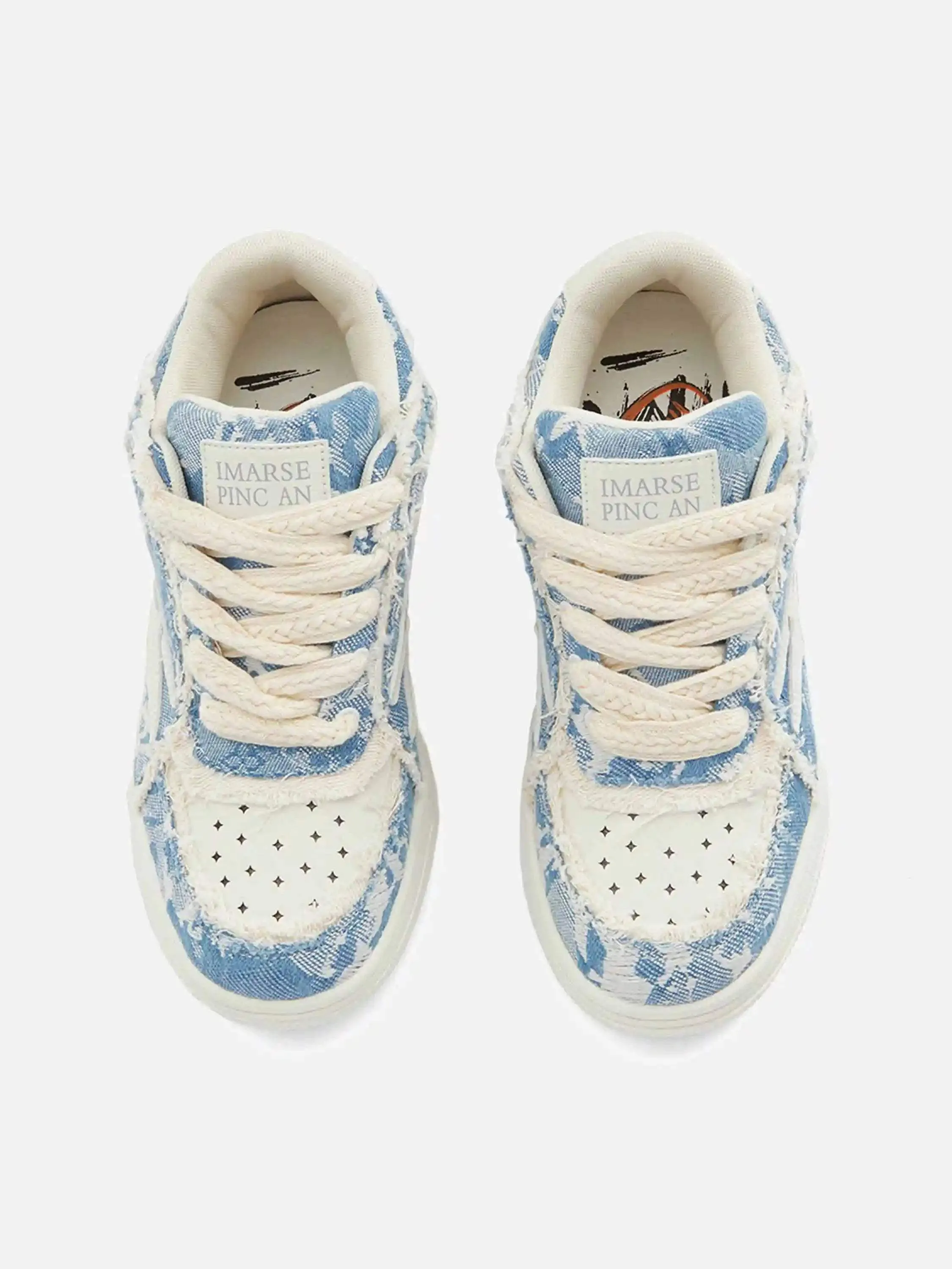 Disguisen Couple Small Fragrance Style Blue Denim Sneakers