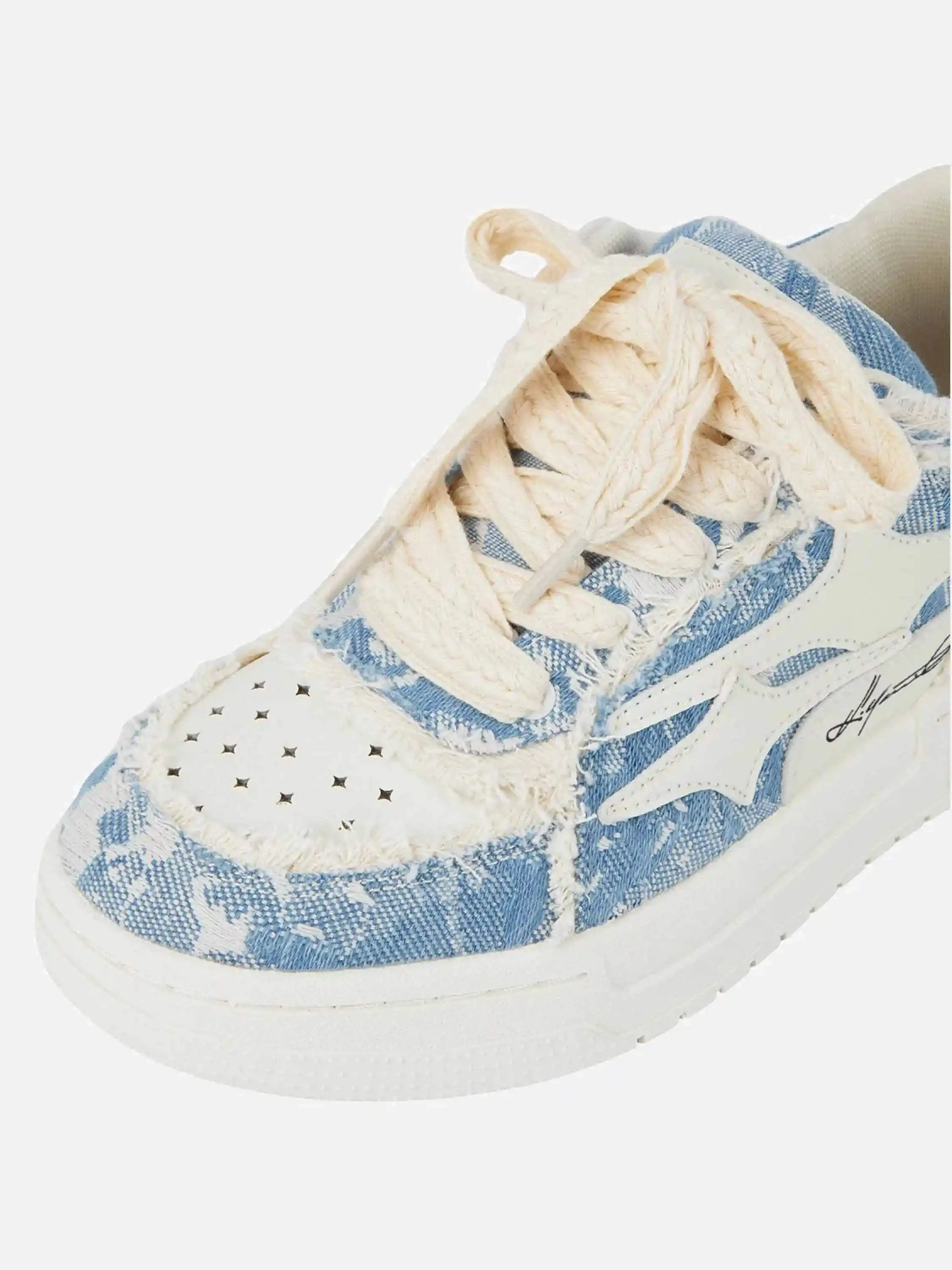 Disguisen Couple Small Fragrance Style Blue Denim Sneakers
