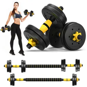 DSSTYLES Adjustable Dumbbell Set 33 Lbs Barbell Weight Set