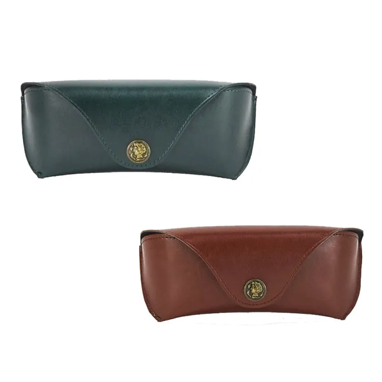 E5521 Simple Retro PU Soft Leather Glasses Storage Box, Color: Brown