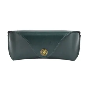 E5521 Simple Retro PU Soft Leather Glasses Storage Box, Color: Green