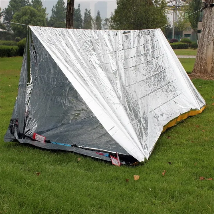 Emergency Simple Tent Outdoor Rescue Blanket First Aid Sunscreen Insulation Blanket, Color:Silver