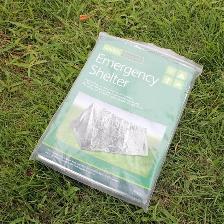 Emergency Simple Tent Outdoor Rescue Blanket First Aid Sunscreen Insulation Blanket, Color:Silver