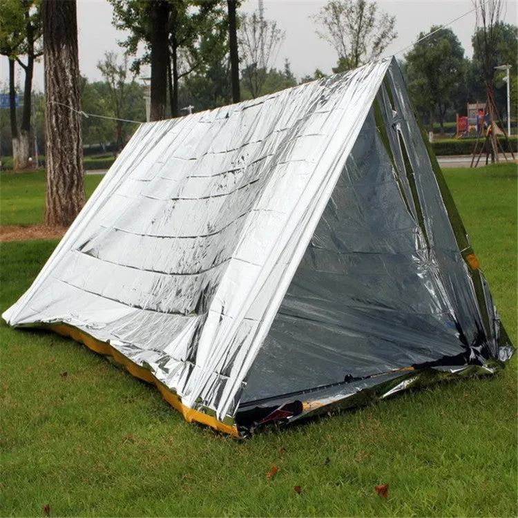 Emergency Simple Tent Outdoor Rescue Blanket First Aid Sunscreen Insulation Blanket, Color:Silver