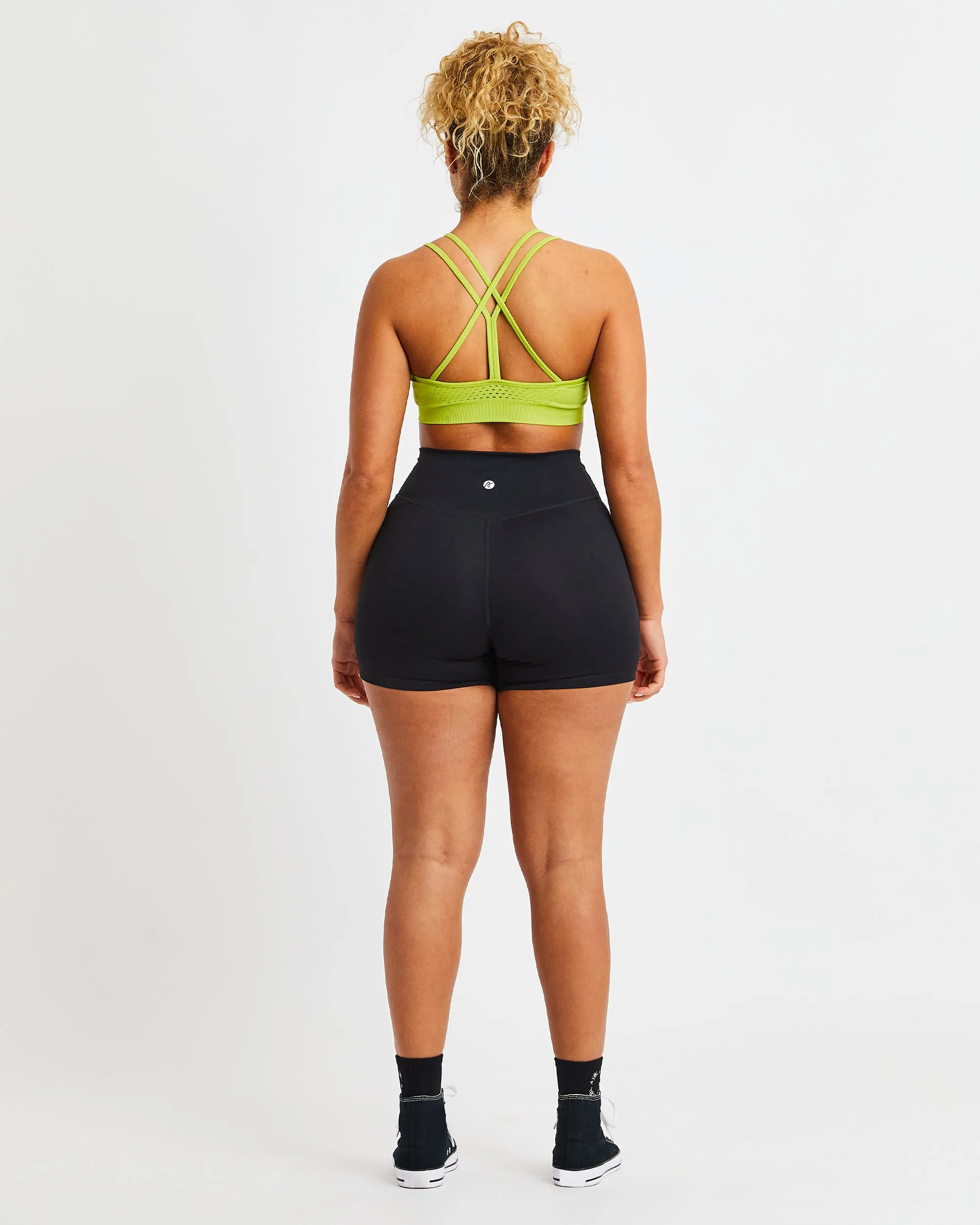 Essential Seamless Strappy Sports Bra - Lime Green