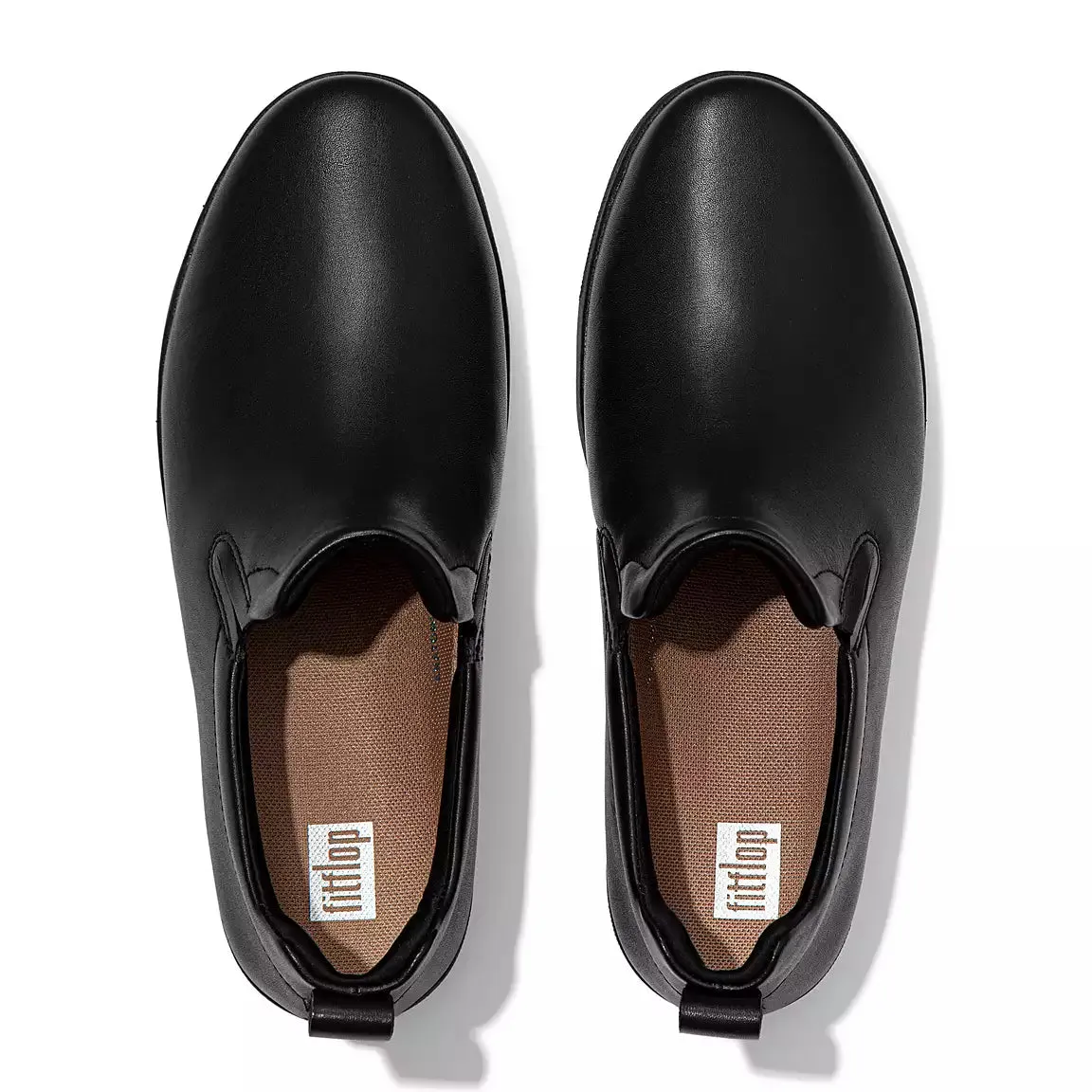 FitFlop RALLY Leather Slip-On Skate Trainers