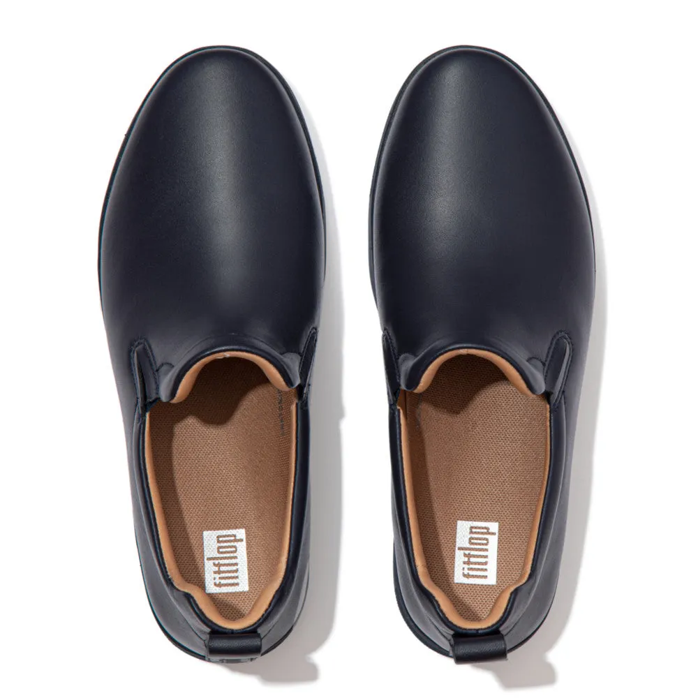 FitFlop RALLY Leather Slip-On Skate Trainers
