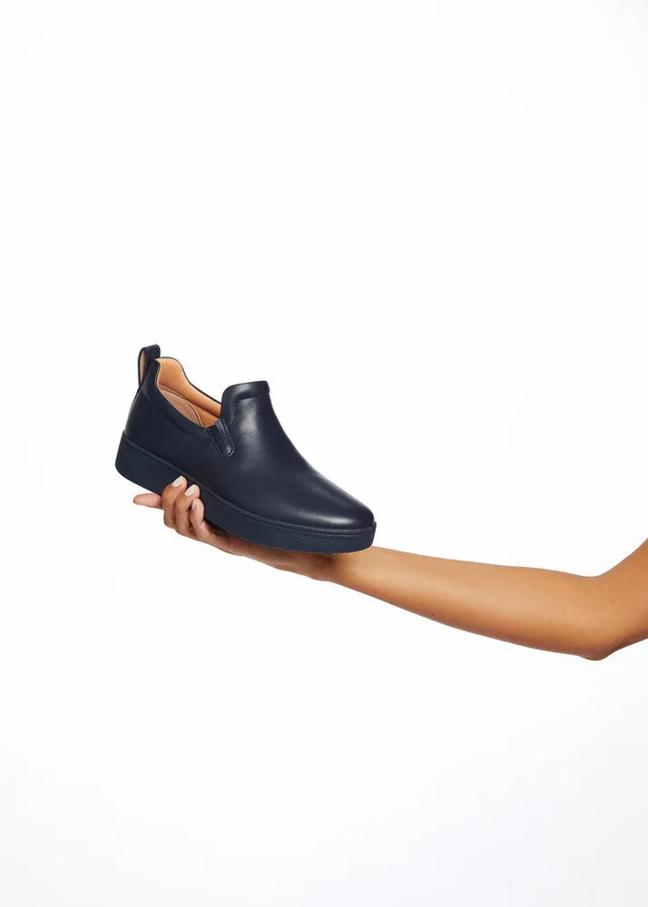 FitFlop RALLY Leather Slip-On Skate Trainers