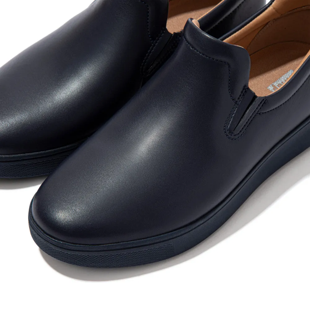 FitFlop RALLY Leather Slip-On Skate Trainers