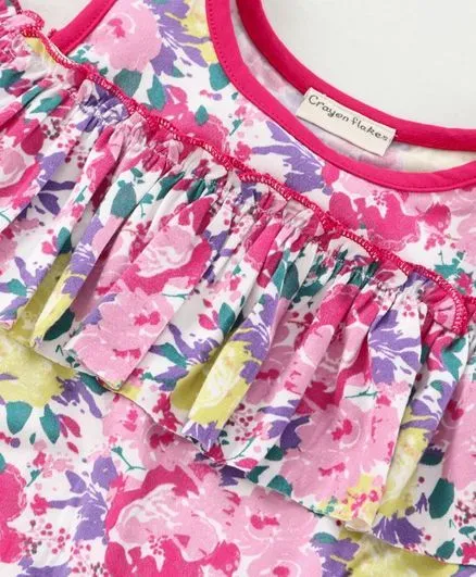 Floral Frock Style Cold Shoulder Set
