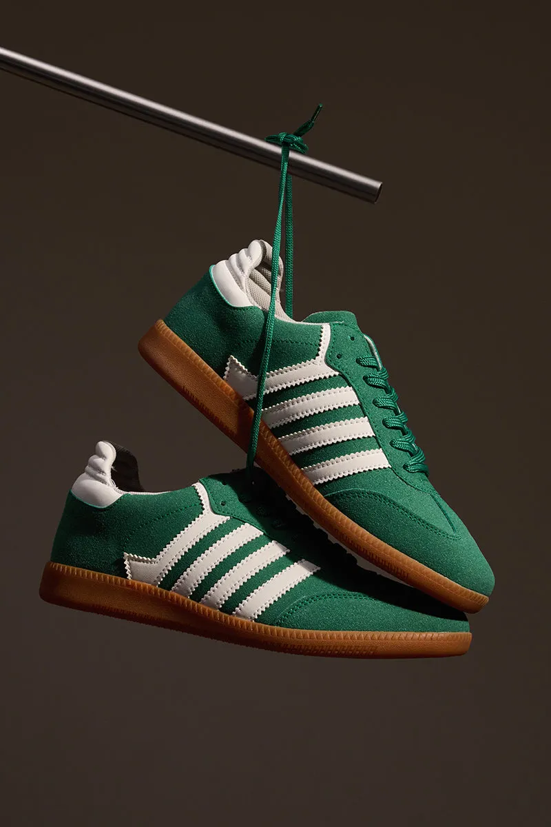Green Textured Sneakers