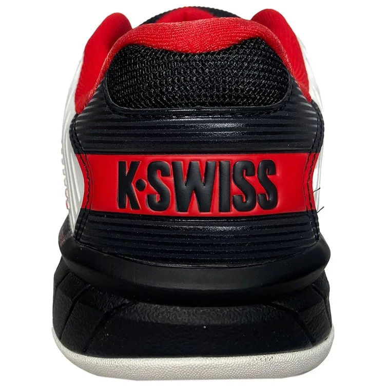 K-Swiss Bright White, Stretch Limo, & High Risk Red Hypercourt Express 2 Men's Tennis Shoes