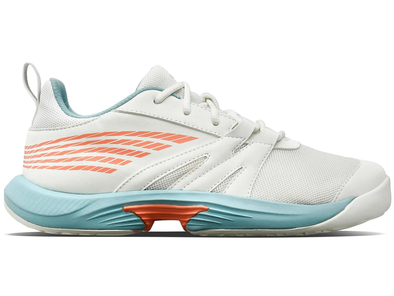 K-Swiss Kids SpeedTrac Tennis Shoes in Blanc De Blanc/Nile Blue/Desert Flower