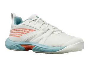 K-Swiss Kids SpeedTrac Tennis Shoes in Blanc De Blanc/Nile Blue/Desert Flower
