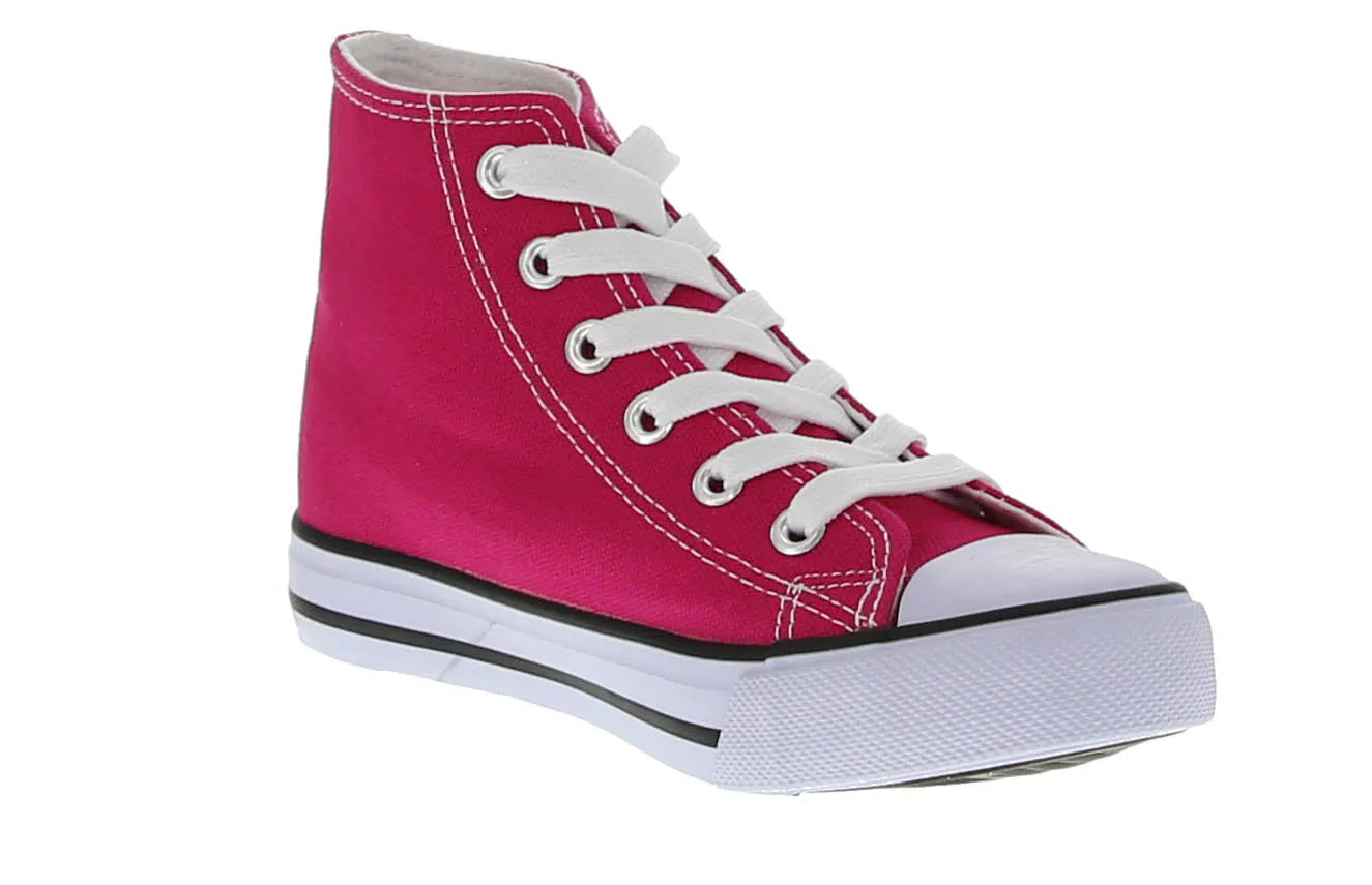 KID'S SHOES HOT PINK FABRIC TENNIS SNEAKERS H-2240K