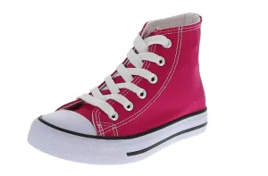 KID'S SHOES HOT PINK FABRIC TENNIS SNEAKERS H-2240K