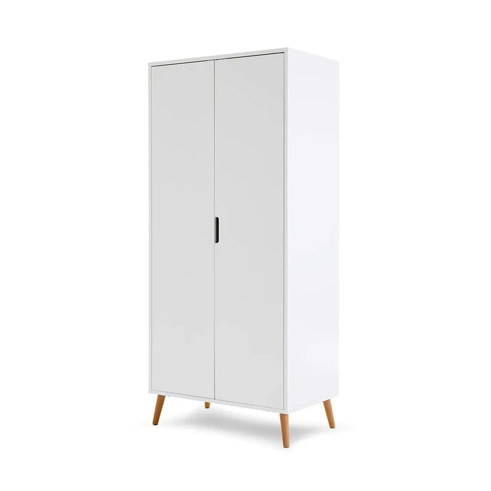 Maya Double Wardrobe - White & Natural